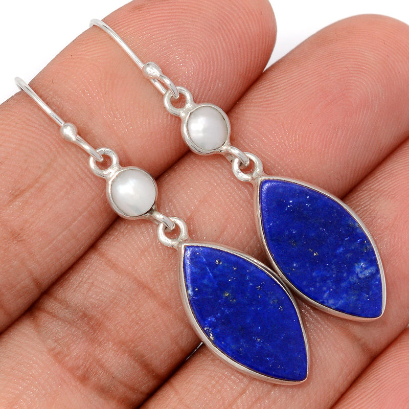 2" Lapis & Pearl Earrings - LPSE1650