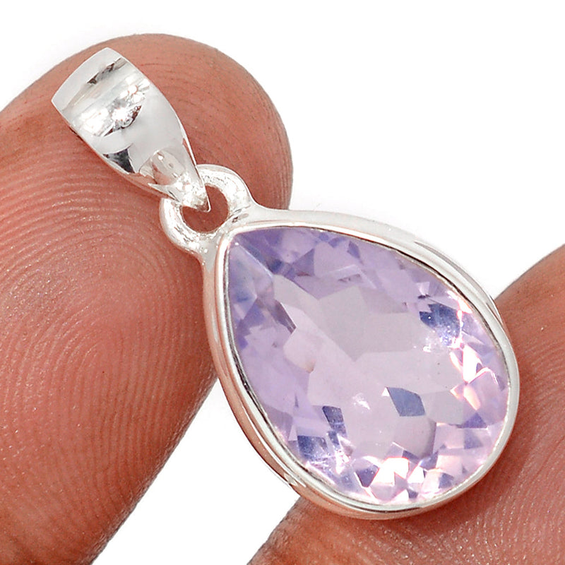 1.1" Lavender Quartz Faceted Pendants - LQFP51