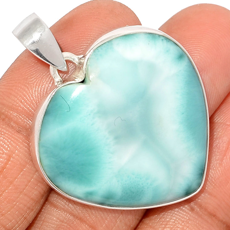 1.6" Heart - Larimar Pendants - LRIP2870