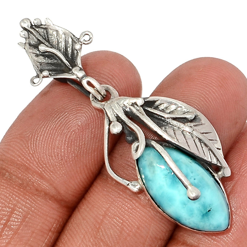 2" Leaf - Larimar Pendants - LRIP3682