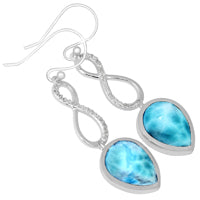 10*14 MM Pear - Larimar & Cz Earrings - LRME1