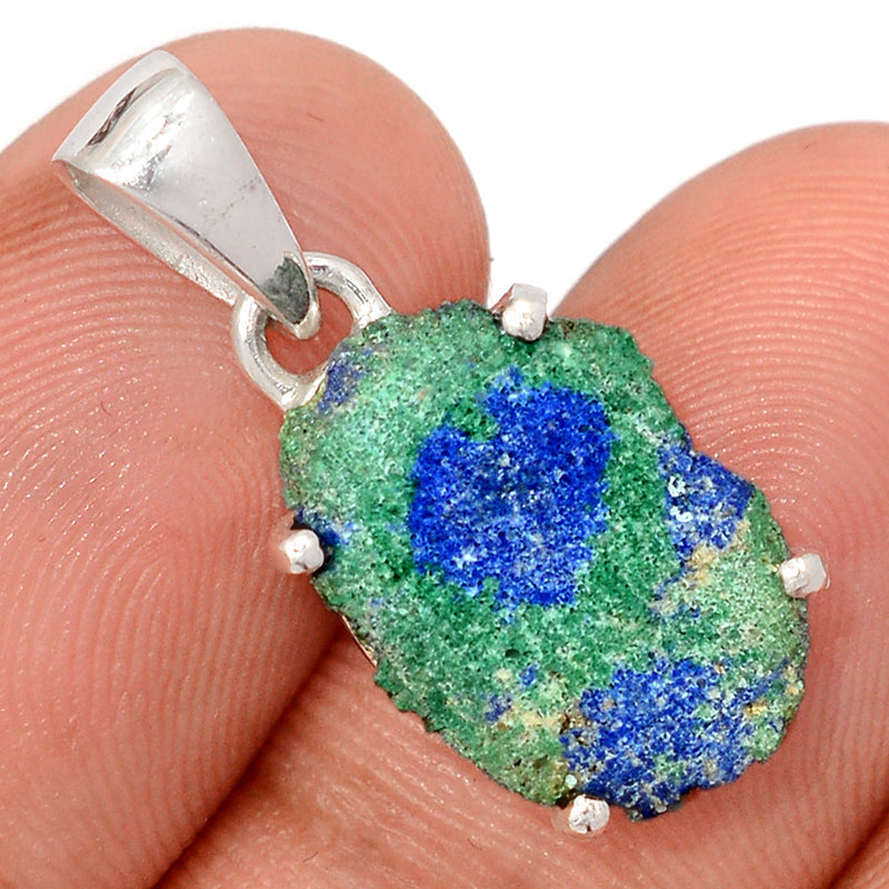 1" Claw - Azurite In Malachite Stalactite Slice Pendants - MASP1