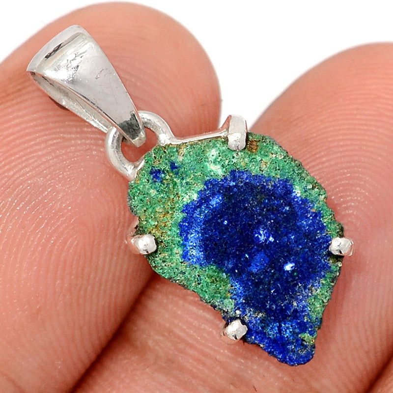 1" Claw - Azurite In Malachite Stalactite Slice Pendants - MASP4