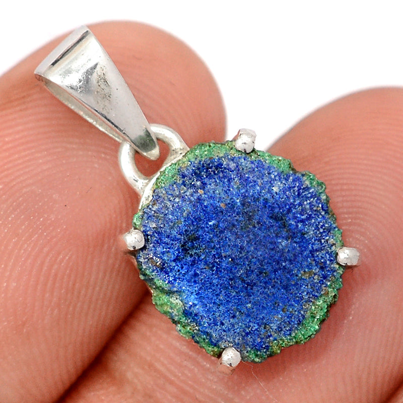 1" Claw - Azurite In Malachite Stalactite Slice Pendants - MASP6