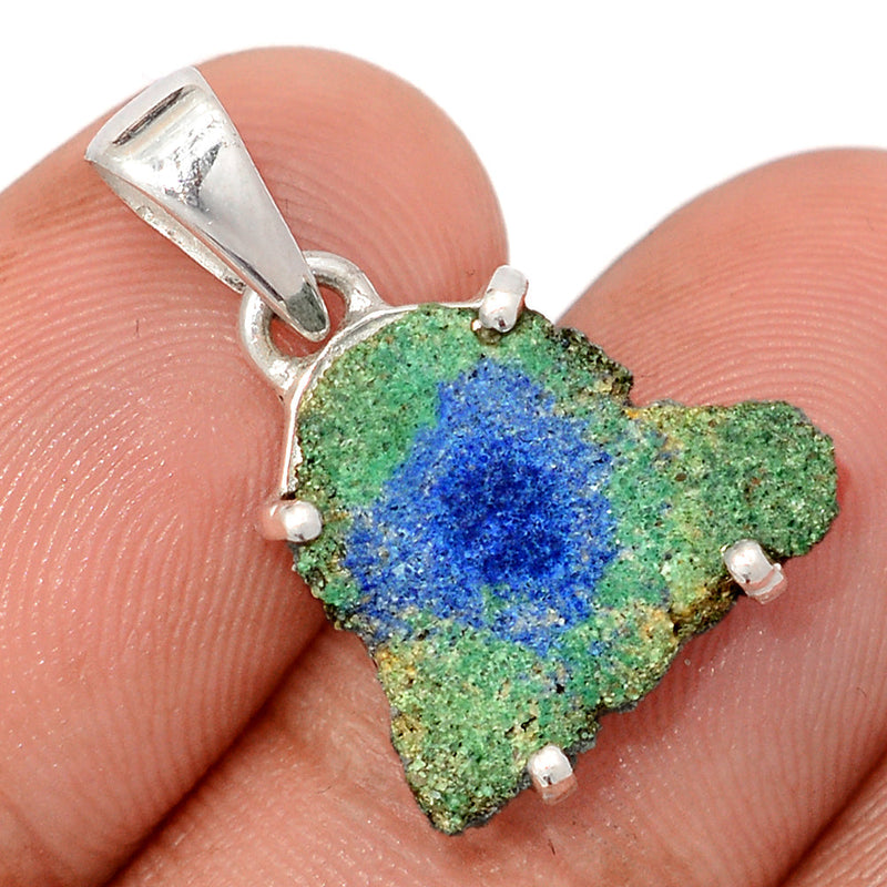 1" Claw - Azurite In Malachite Stalactite Slice Pendants - MASP9