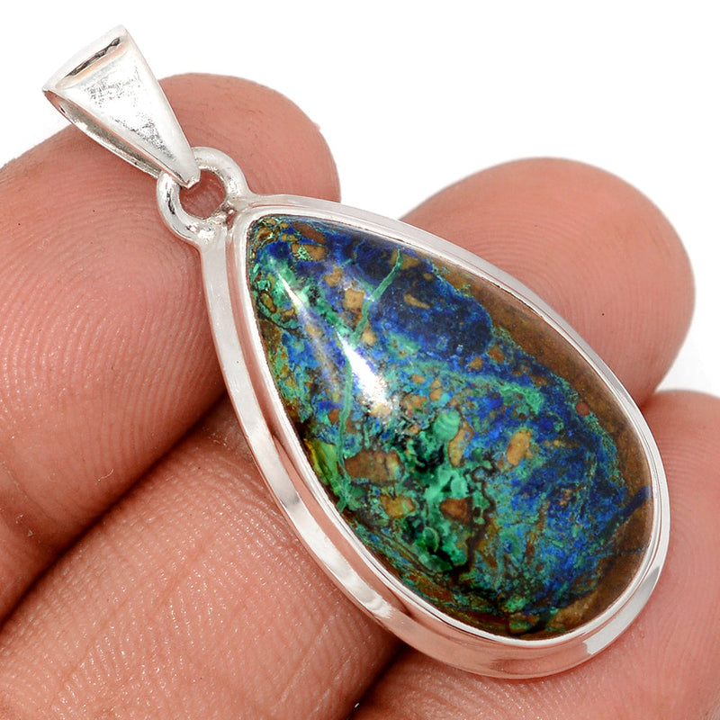 1.6" Azurite In Malachite Pendants - MAZP1151