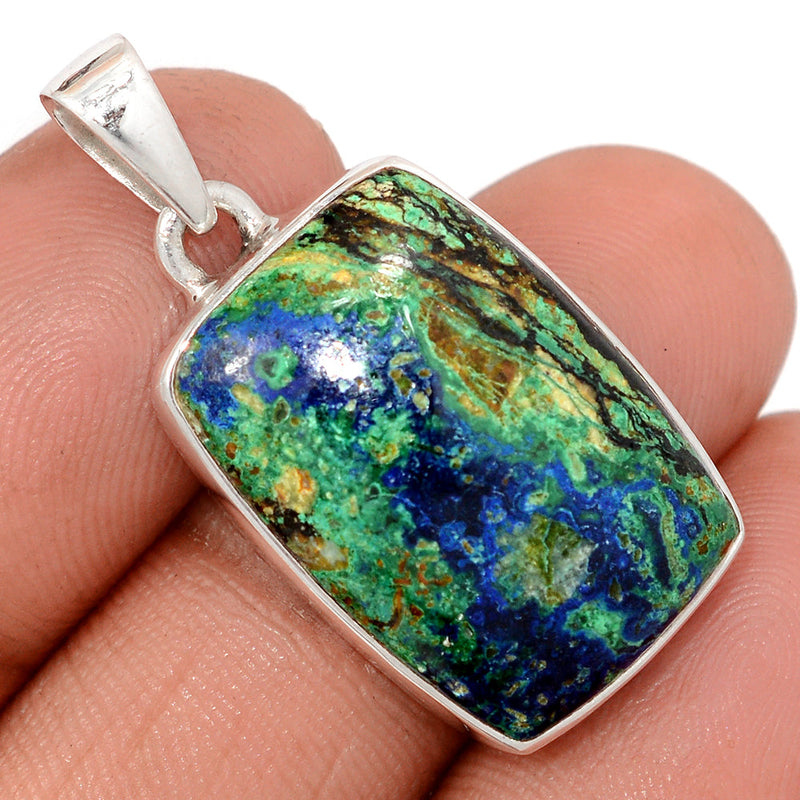 1.3" Azurite In Malachite Pendants - MAZP1152