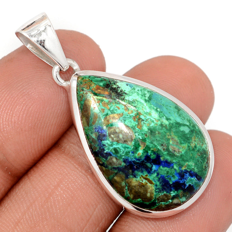 1.6" Azurite In Malachite Pendants - MAZP1154