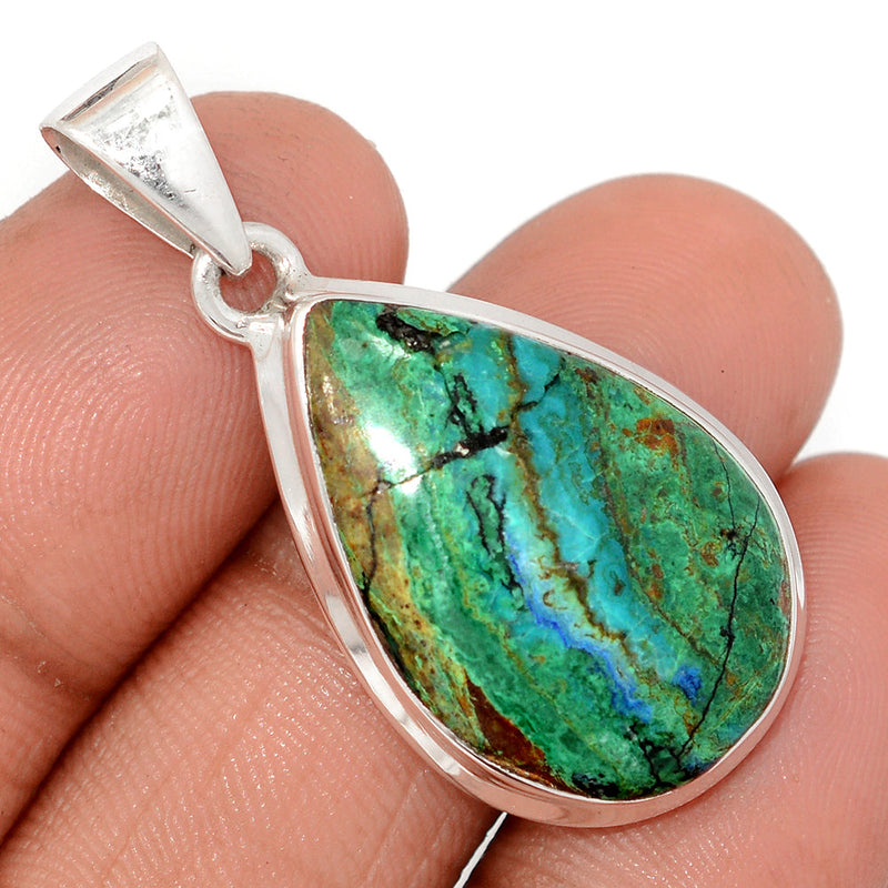 1.6" Azurite In Malachite Pendants - MAZP1155