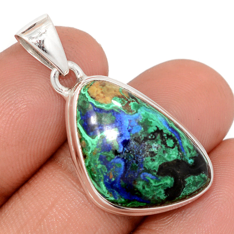 1.3" Azurite In Malachite Pendants - MAZP1156