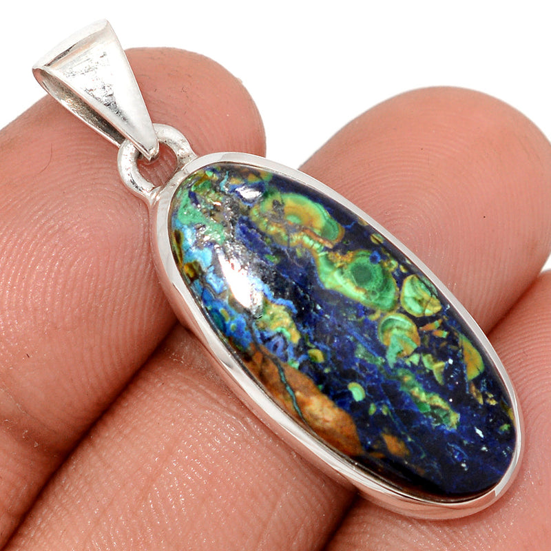 1.6" Azurite In Malachite Pendants - MAZP1158