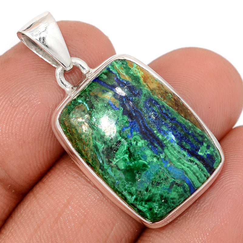 1.3" Azurite In Malachite Pendants - MAZP1161