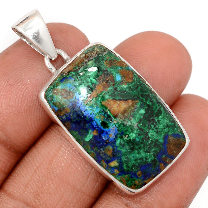 1.6" Azurite In Malachite Pendants - MAZP1166