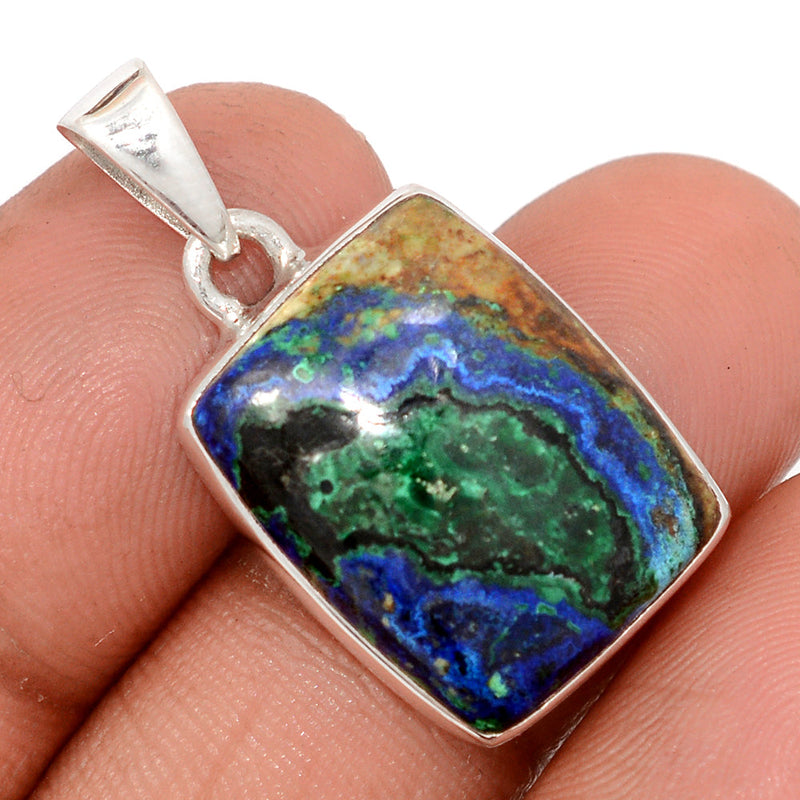 1.2" Azurite In Malachite Pendants - MAZP1168