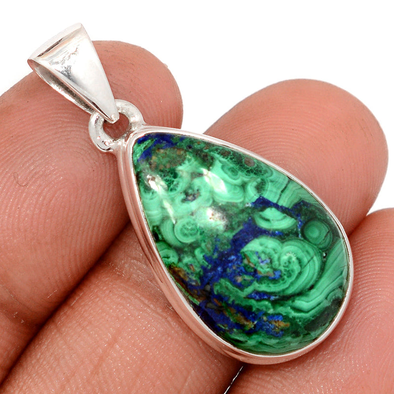 1.5" Azurite In Malachite Pendants - MAZP1170