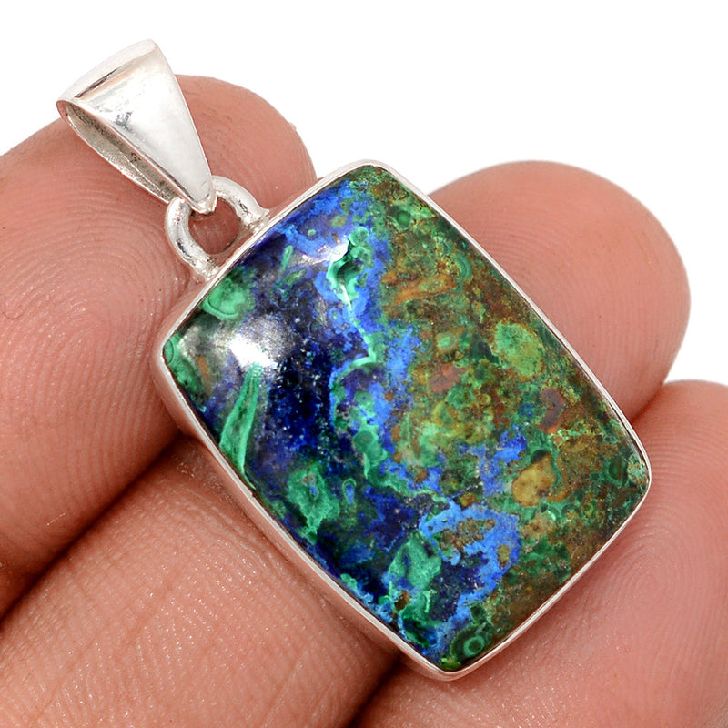 1.3" Azurite In Malachite Pendants - MAZP1172