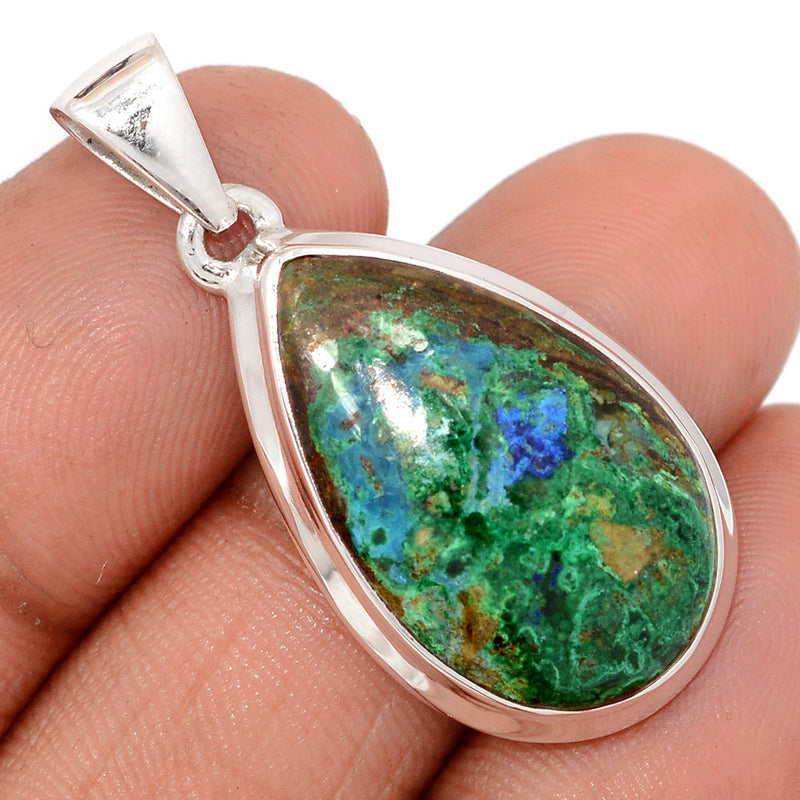 1.5" Azurite In Malachite Pendants - MAZP1173