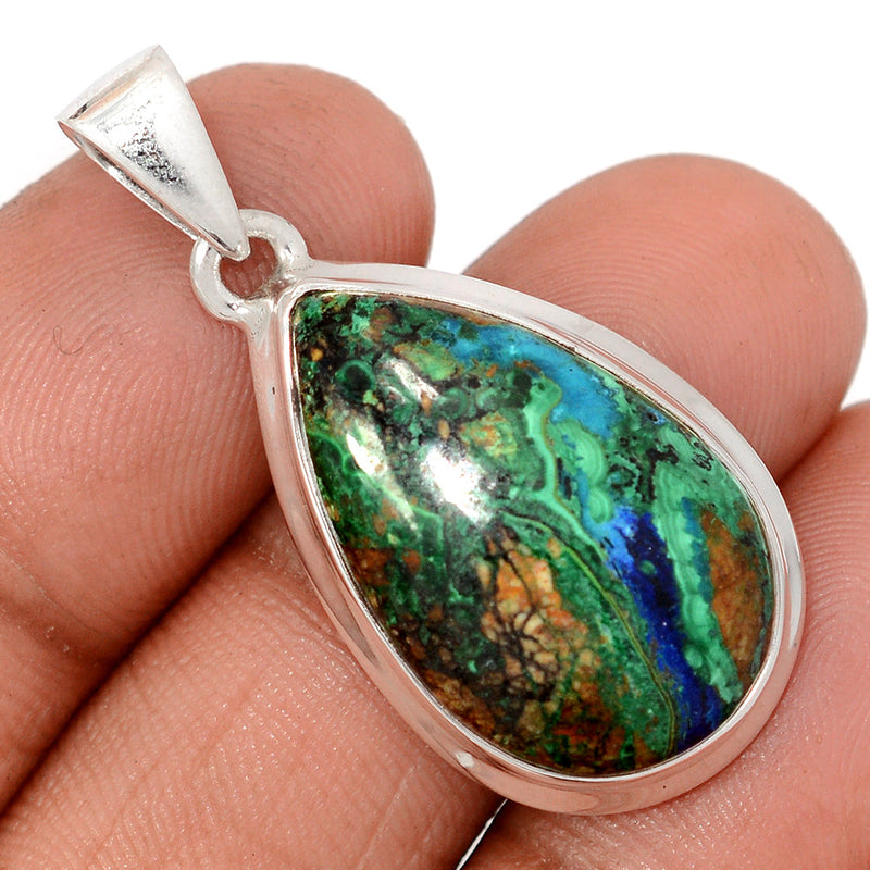 1.5" Azurite In Malachite Pendants - MAZP1175