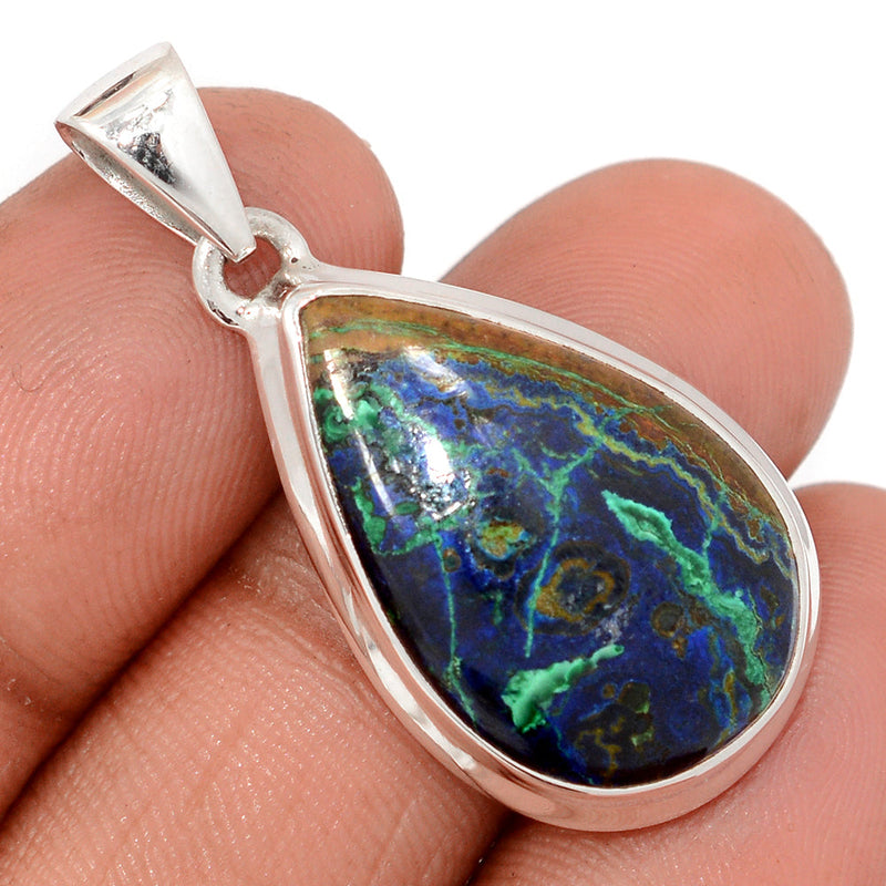 1.5" Azurite In Malachite Pendants - MAZP1177