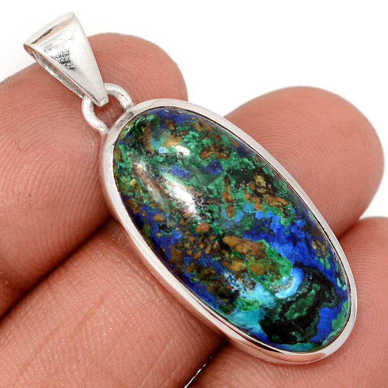 1.6" Azurite In Malachite Pendants - MAZP1178