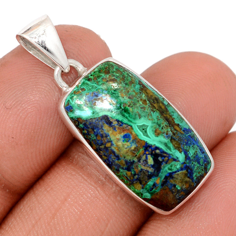 1.3" Azurite In Malachite Pendants - MAZP1179