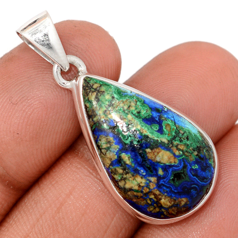 1.5" Azurite In Malachite Pendants - MAZP1180