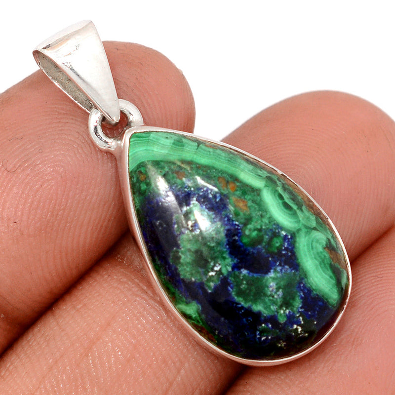 1.3" Azurite In Malachite Pendants - MAZP1184