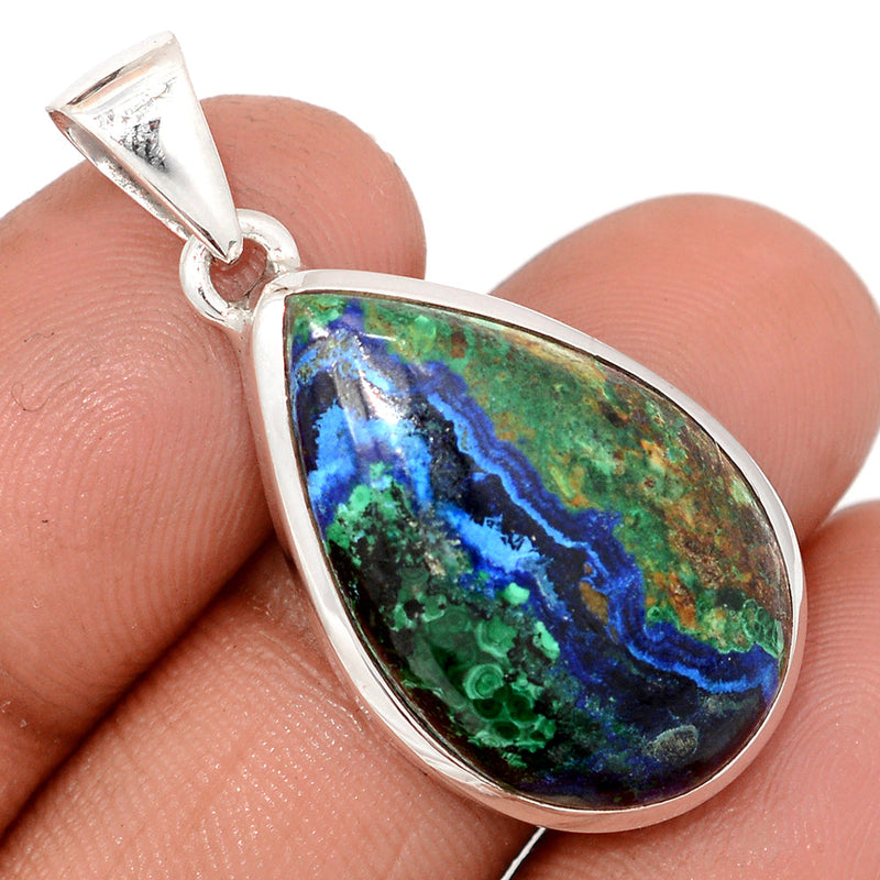 1.5" Azurite In Malachite Pendants - MAZP1185
