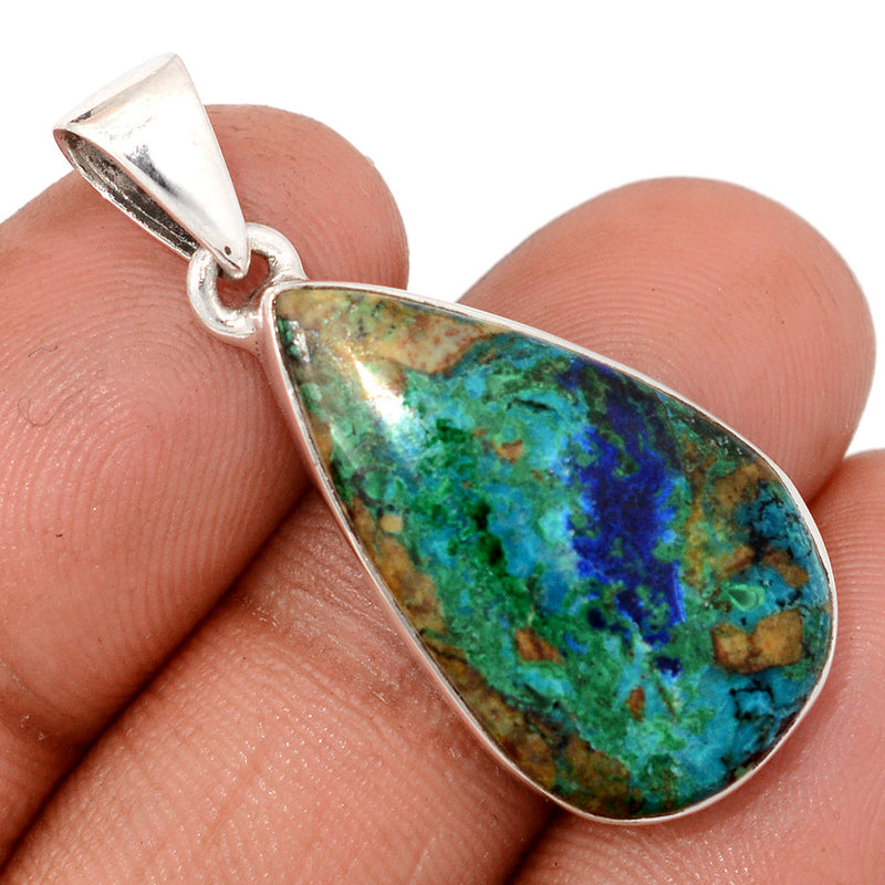 1.5" Azurite In Malachite Pendants - MAZP1186