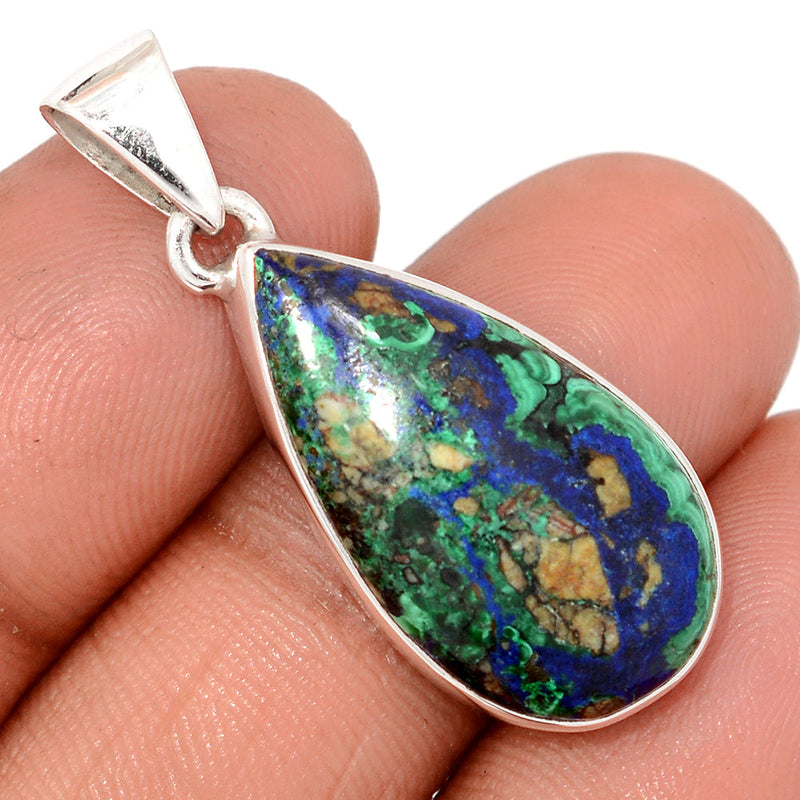 1.5" Azurite In Malachite Pendants - MAZP1187