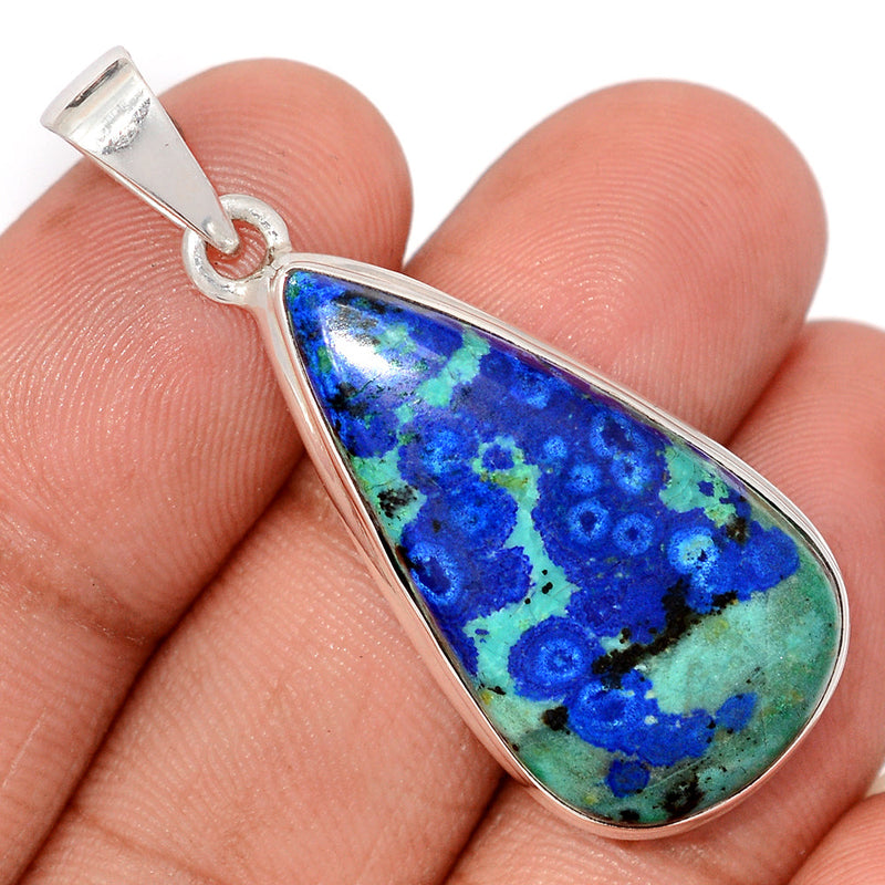 1.7" Azurite In Malachite Pendants - MAZP1190