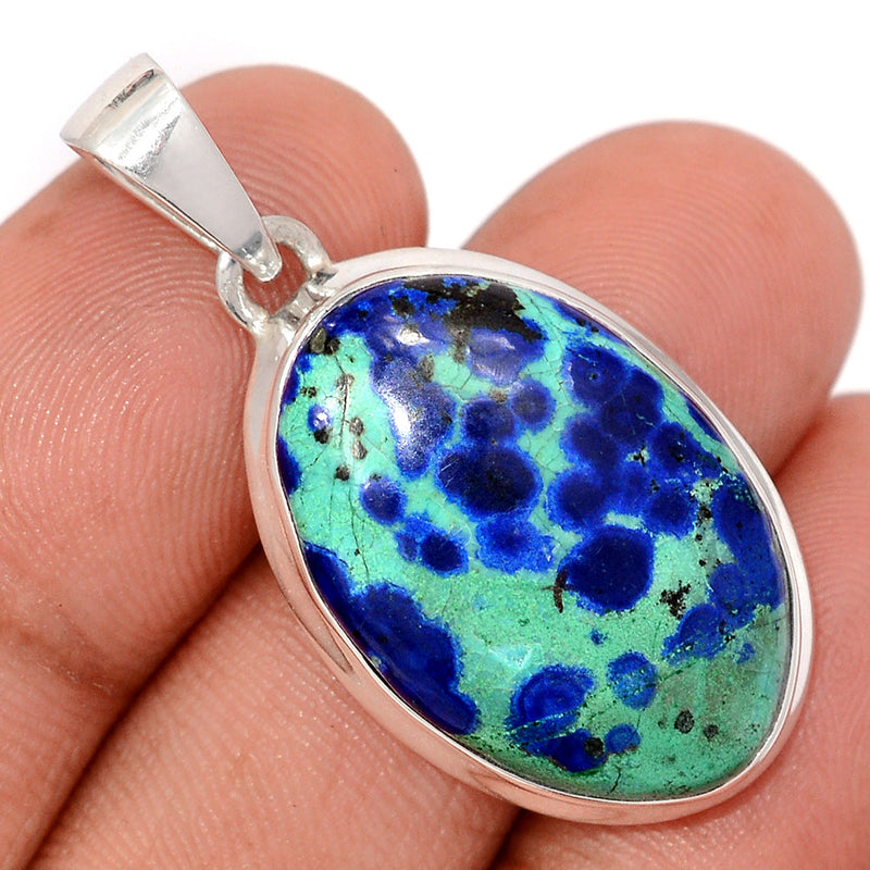 1.6" Azurite In Malachite Pendants - MAZP1192