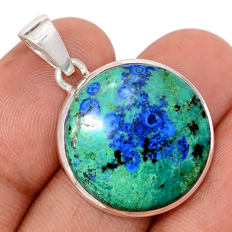 1.3" Azurite In Malachite Pendants - MAZP1195