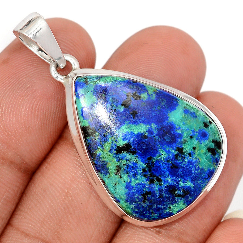 1.7" Azurite In Malachite Pendants - MAZP1197
