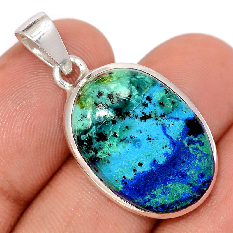 1.3" Azurite In Malachite Pendants - MAZP1199