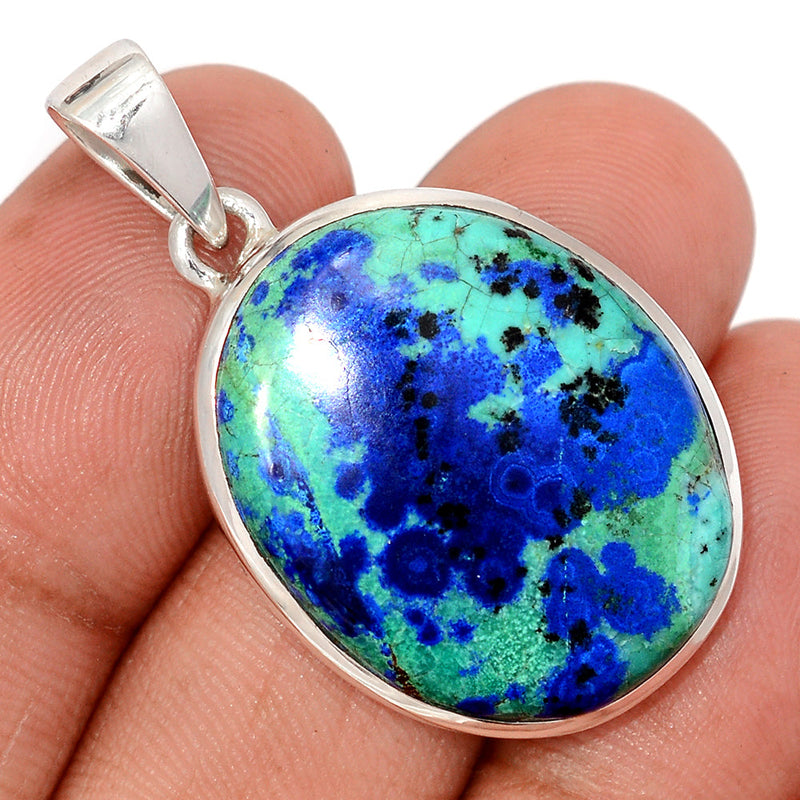 1.5" Azurite In Malachite Pendants - MAZP1201