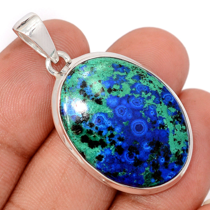 1.7" Azurite In Malachite Pendants - MAZP1202