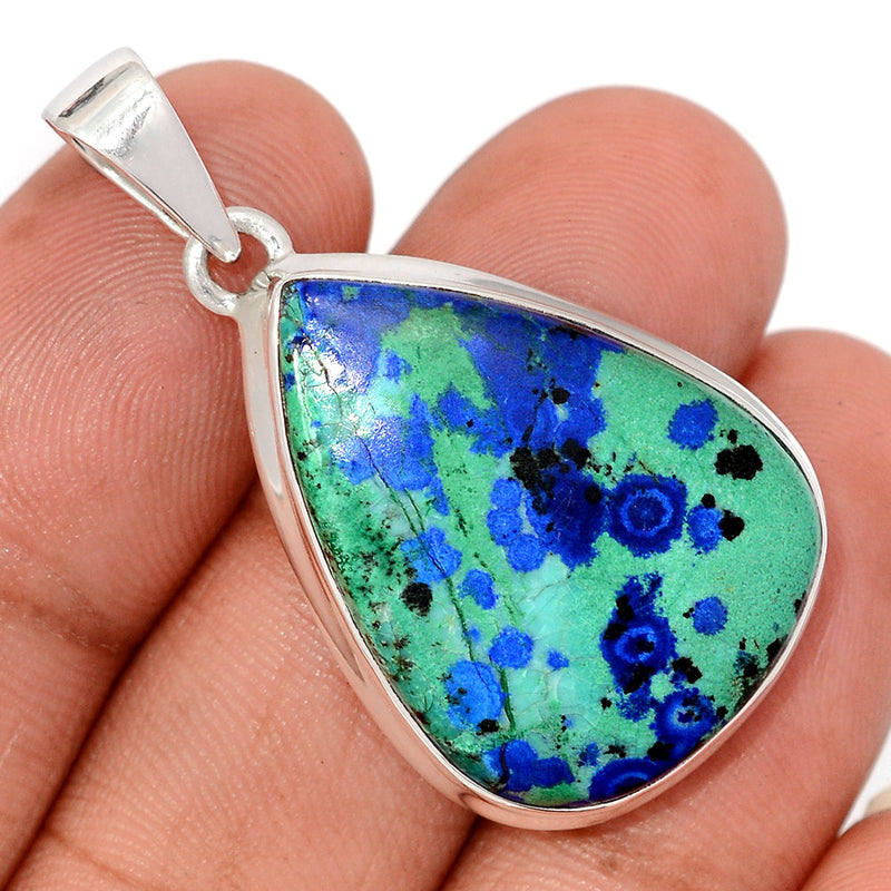 1.6" Azurite In Malachite Pendants - MAZP1207