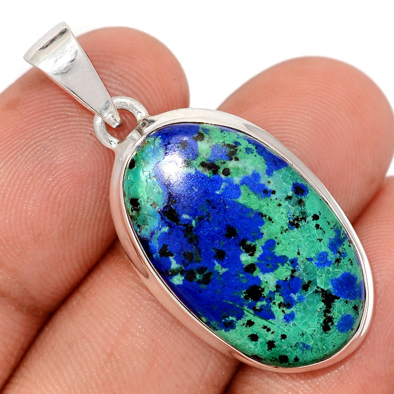 1.6" Azurite In Malachite Pendants - MAZP1210