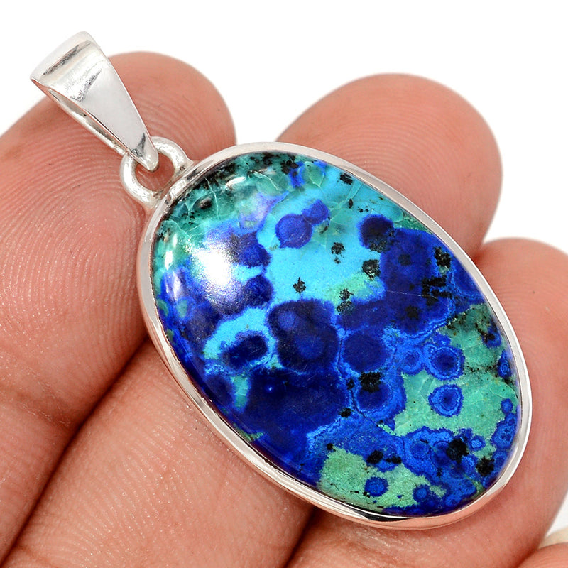 1.7" Azurite In Malachite Pendants - MAZP1212
