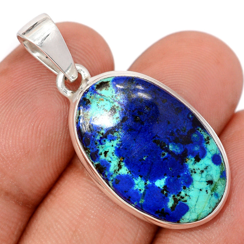 1.5" Azurite In Malachite Pendants - MAZP1214