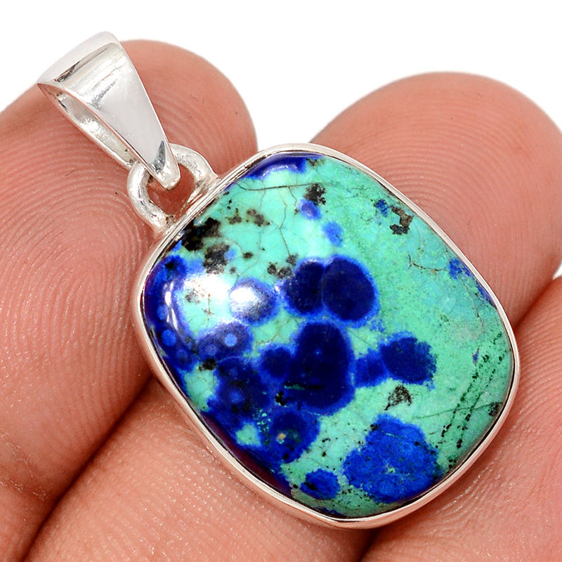 1.2" Azurite In Malachite Pendants - MAZP1216