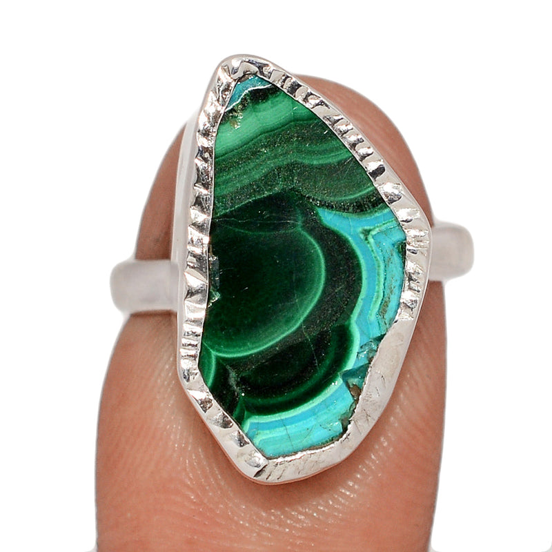 Malachite In Chrysocolla Slice Ring - MCSR9