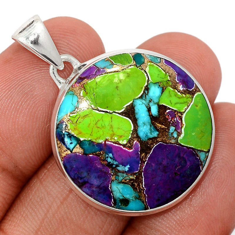 1.5" Multi Copper Turquoise Pendants - MCTP133