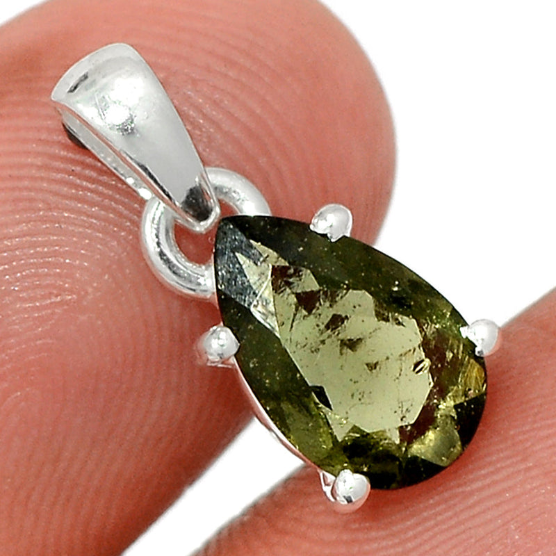 0.7" Claw - Moldavite Faceted Pendants - MDFP146