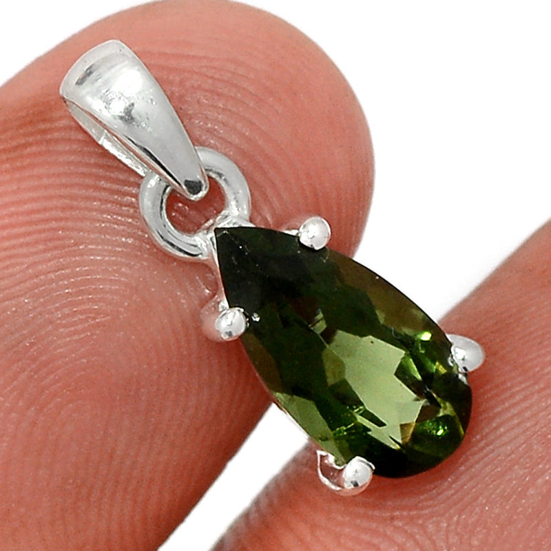 0.7" Claw - Moldavite Faceted Pendants - MDFP154