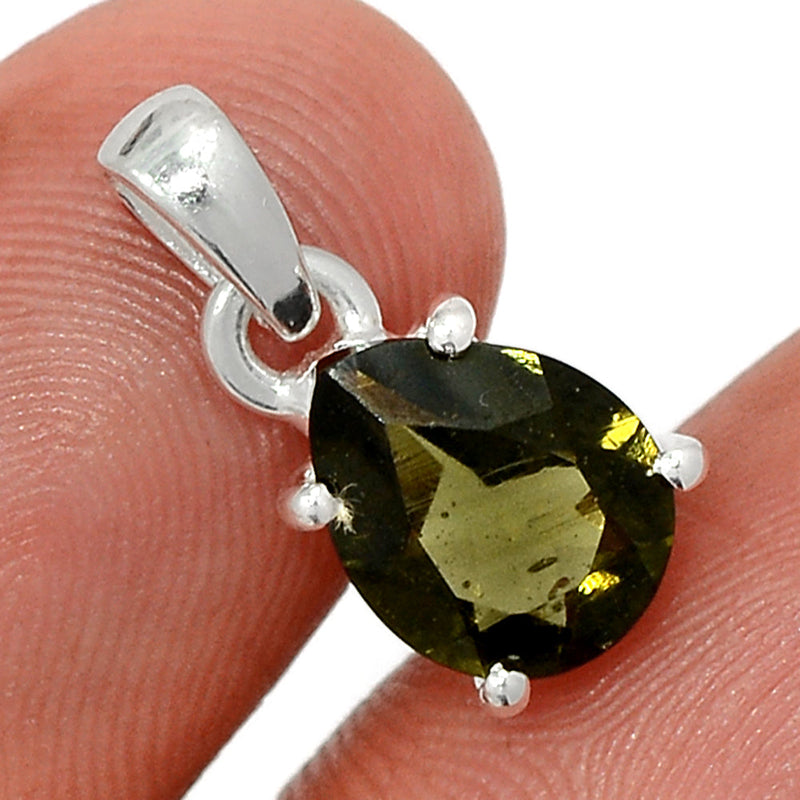 0.7" Claw - Moldavite Faceted Pendants - MDFP156