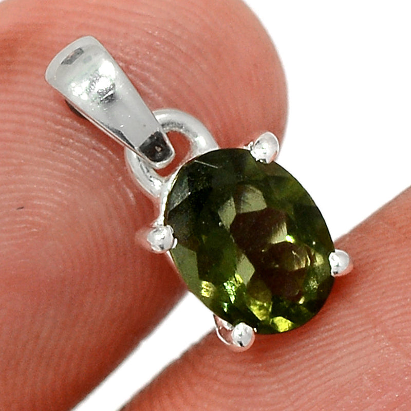 0.6" Claw - Moldavite Faceted Pendants - MDFP171