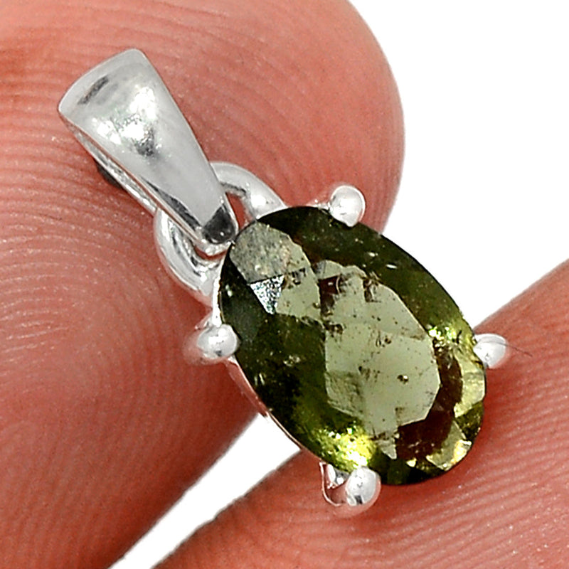 0.7" Claw - Moldavite Faceted Pendants - MDFP176