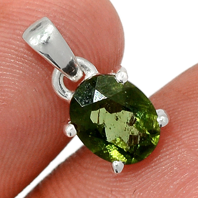 0.6" Claw - Moldavite Faceted Pendants - MDFP181